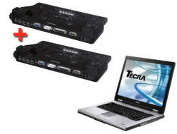 Toshiba A8 se dvěma port replikátory 'zdarma'