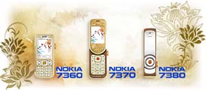 Nokia kolekce L´Amour - Nokia 7360, Nokia 7370 a Nokia 7380