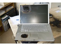 MacBook po požáru