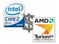logo Intel a logo AMD
