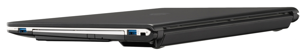 Fujitsu Lifebook S938 - pravý bok s konektory, multibay s optickou mechanikou