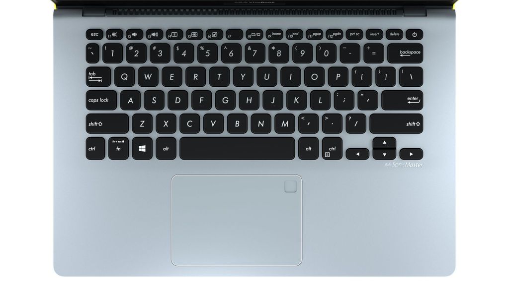 Asus VivoBook S14 S430UA - jednoduchá klávesnice, jednolitý touchpad