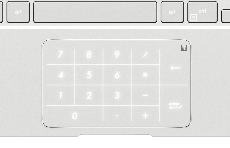notebook Asus ZenBook 14 UX433 - NumberPad - touchpad s numerickým blokem