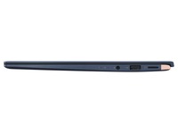 notebook Asus ZenBook 14 UX433 - rozhraní na prvém boku: duální audio jack, USB-A, MicroSD
