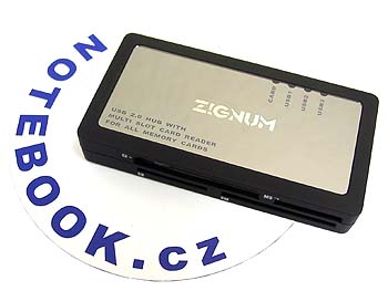 Zignum CR-859B - elegantní čtečka s USB hubem