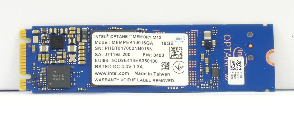 Intel Optane Memory 16 GB - M.2 modul 2280, přední strana s čipy