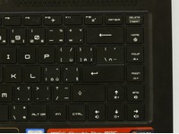 MSI GS65 Stealth Thin - detail rozložení klávesnice