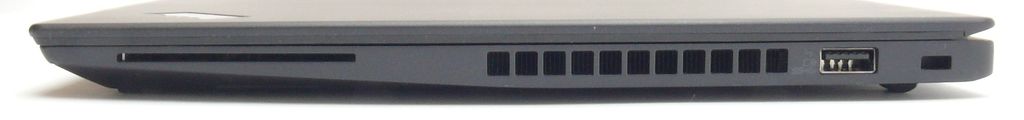 Lenovo ThinkPad T490s - pravý bok s výdechem chlazení